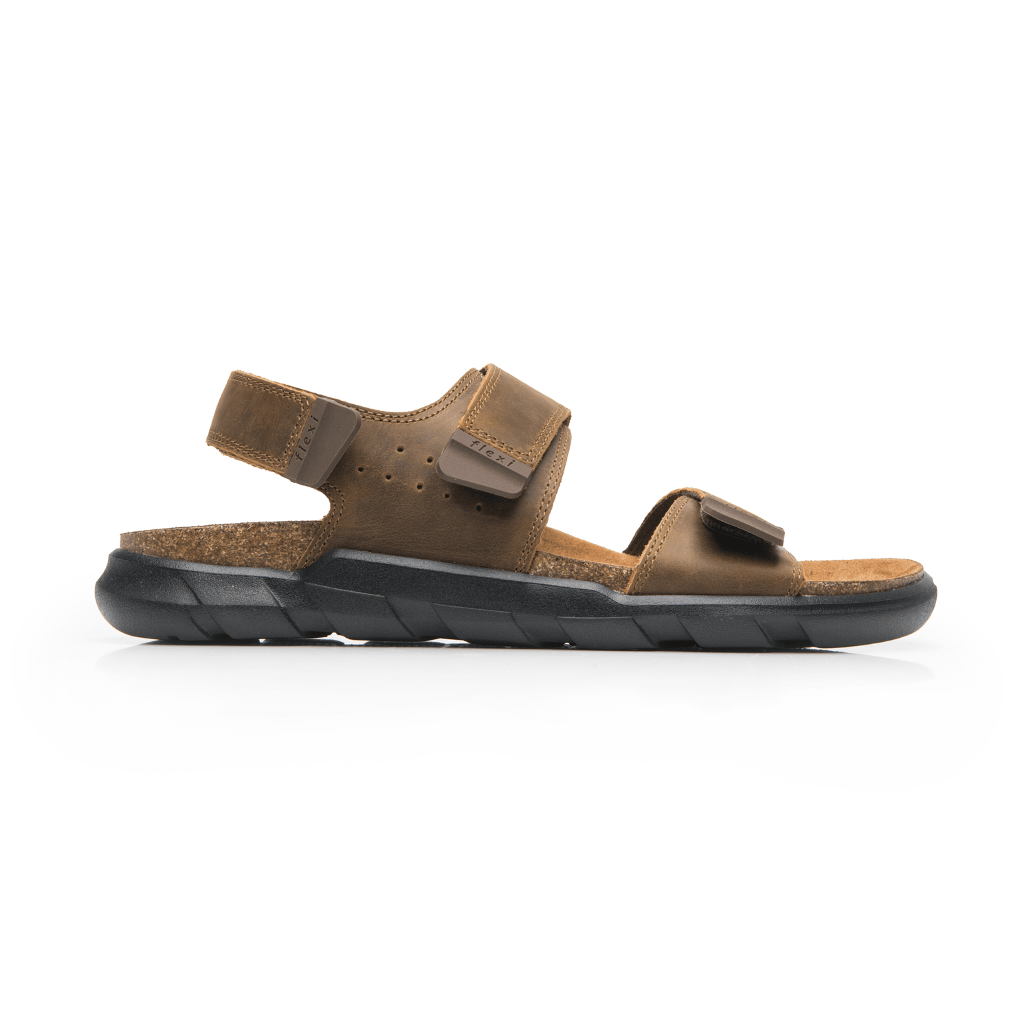 Sandalia Flexi Hombre Casual Cinta Adhesiva Café Caballero — imagen 1
