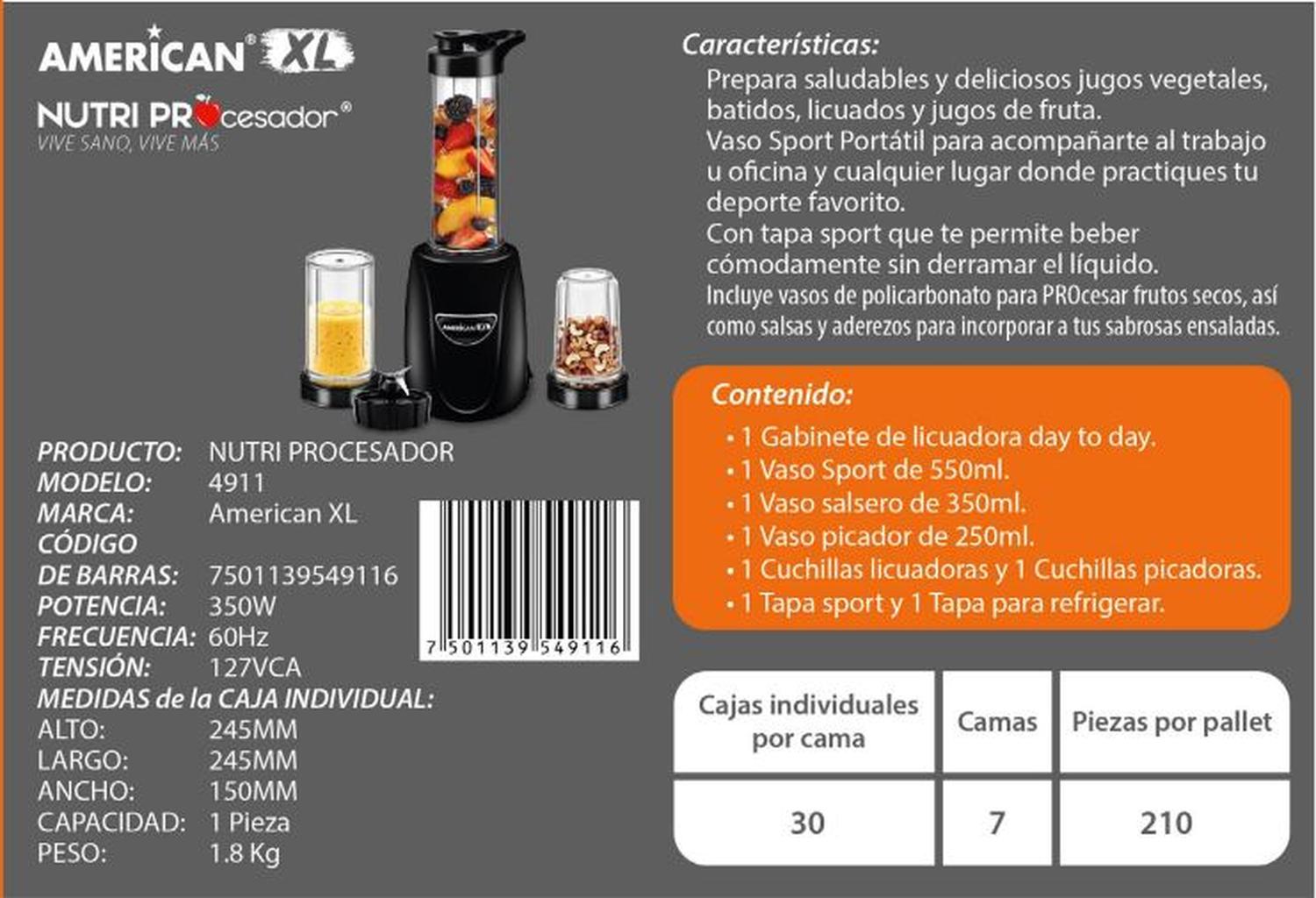 Procesador Licuadora Vaso Sport Portatil Batido Licuado Jugo Salsa — imagen 3