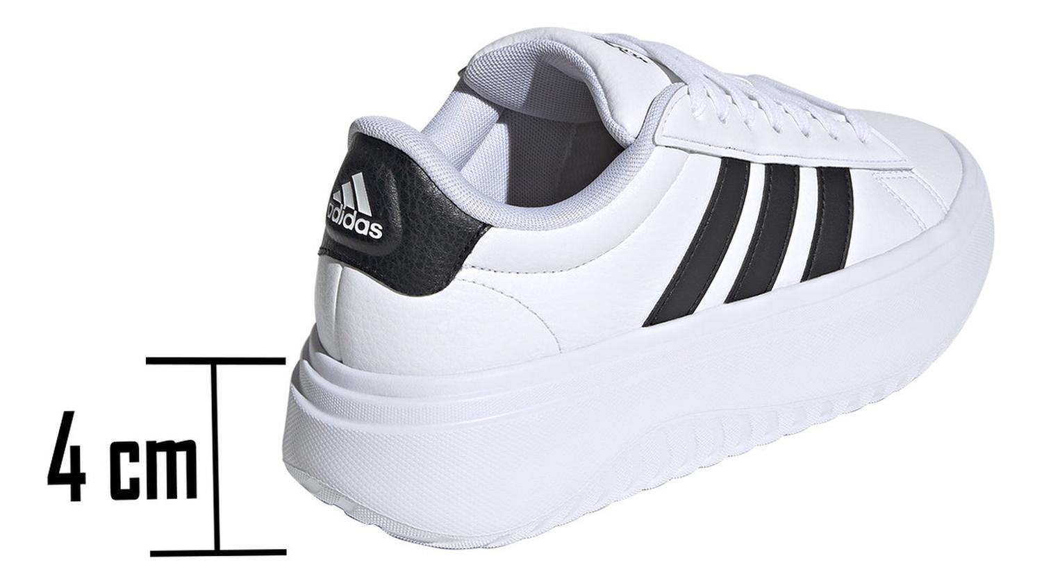 Tenis Dama Adidas Grand Court Blanco Casual Plataforma Mujer — imagen 4