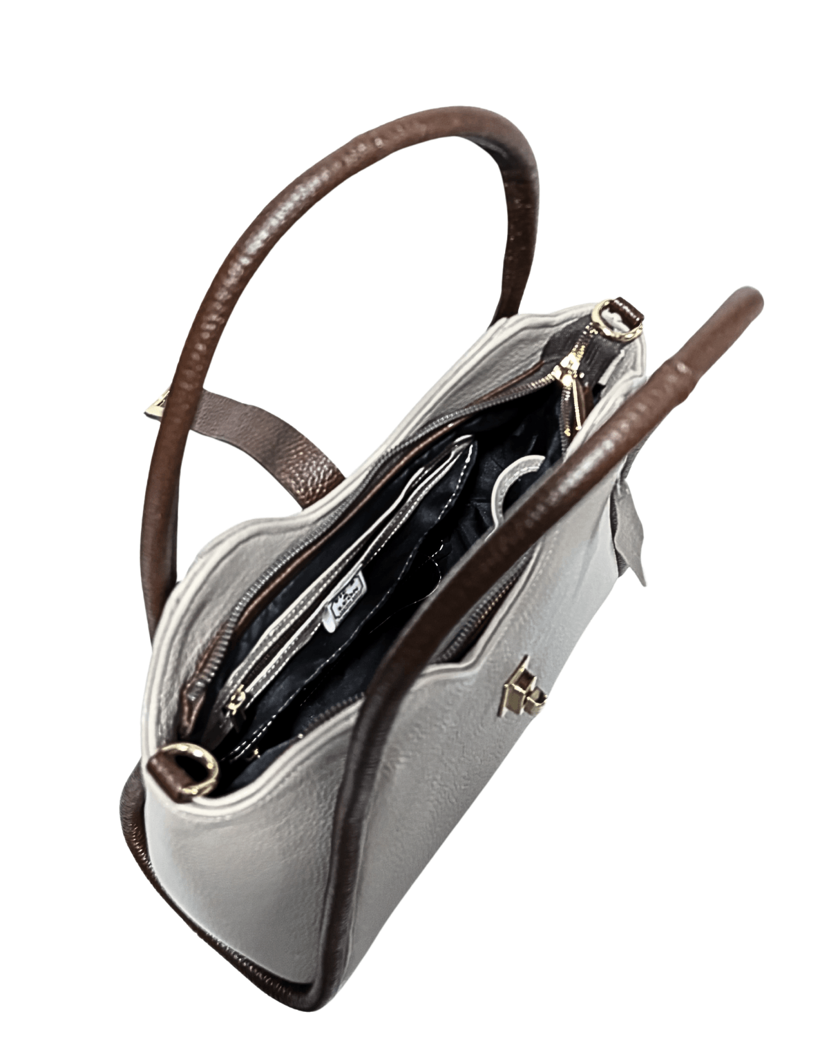 Bolsa De Mano Para Dama Frida De Piel Negra Con Broche — imagen 10
