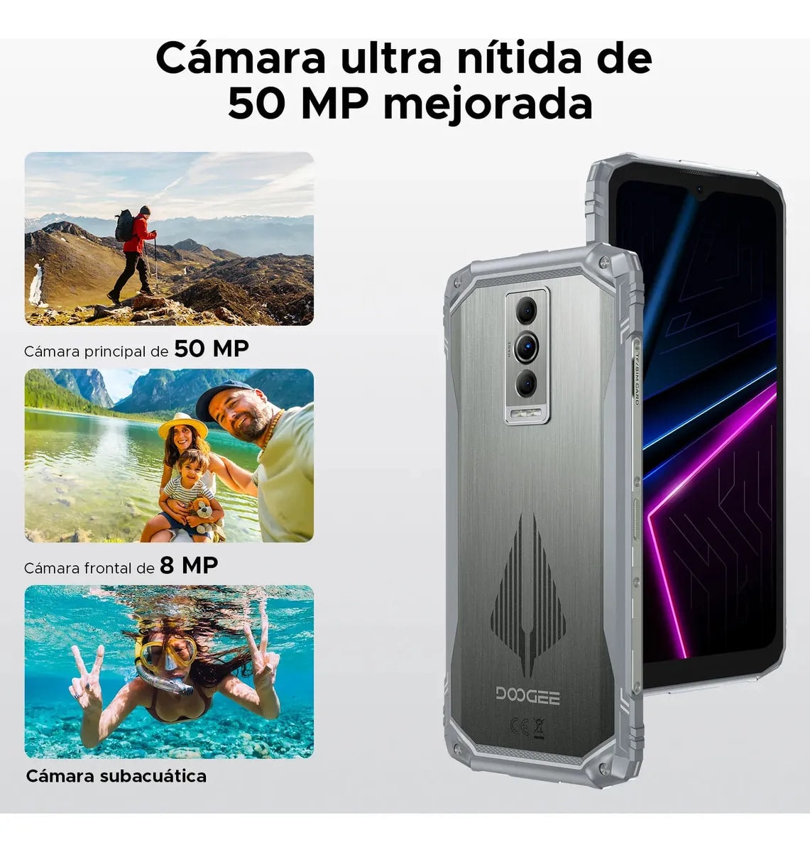 DOOGEE Blade10 Pro Energy 256GB 32GB RAM Android 15 – Celular Rugged 6150mAh 50MP Dual SIM — imagen 4