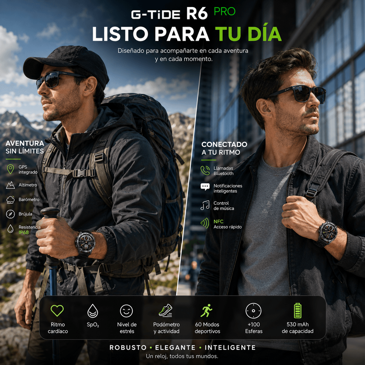 SMARTWACTH G-TIDE R6 PRO (NEGRO) + AUDIFONOS G-TIDE EG22 — imagen 10