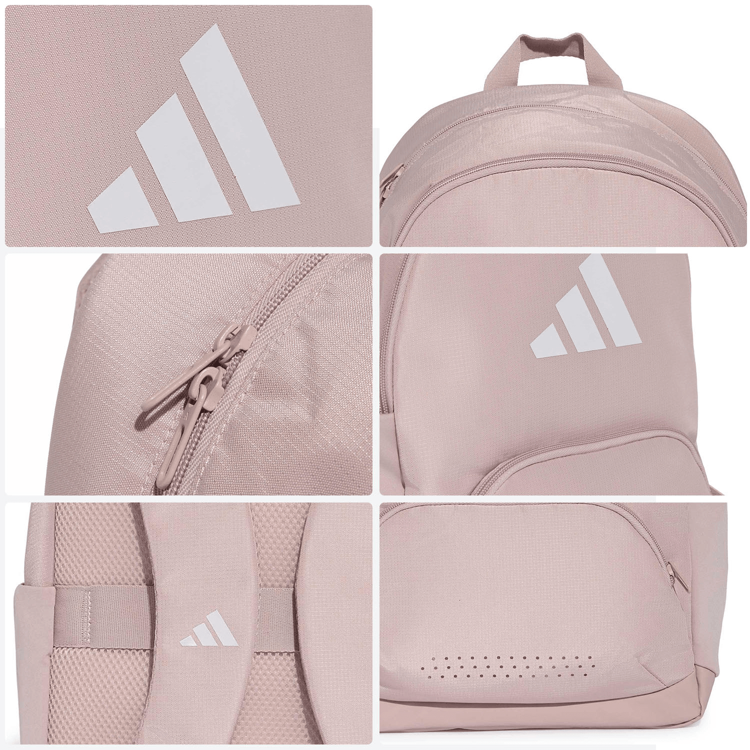 Mochila Dama Adidas Defender Rosa Escolar Impermeable Mujer 20L — imagen 8