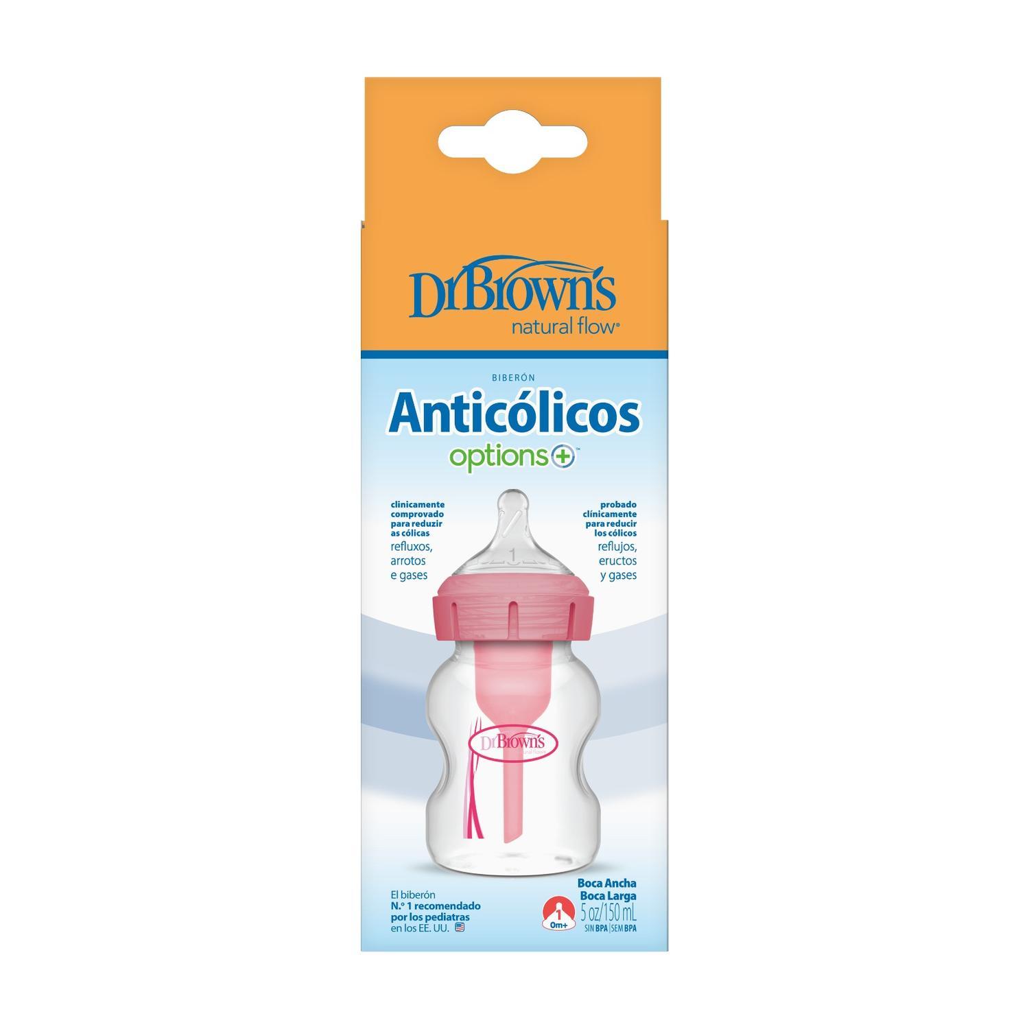 Pack 3 Biberones Dr. Brown's Boca Ancha Options+ Rosa — imagen 5