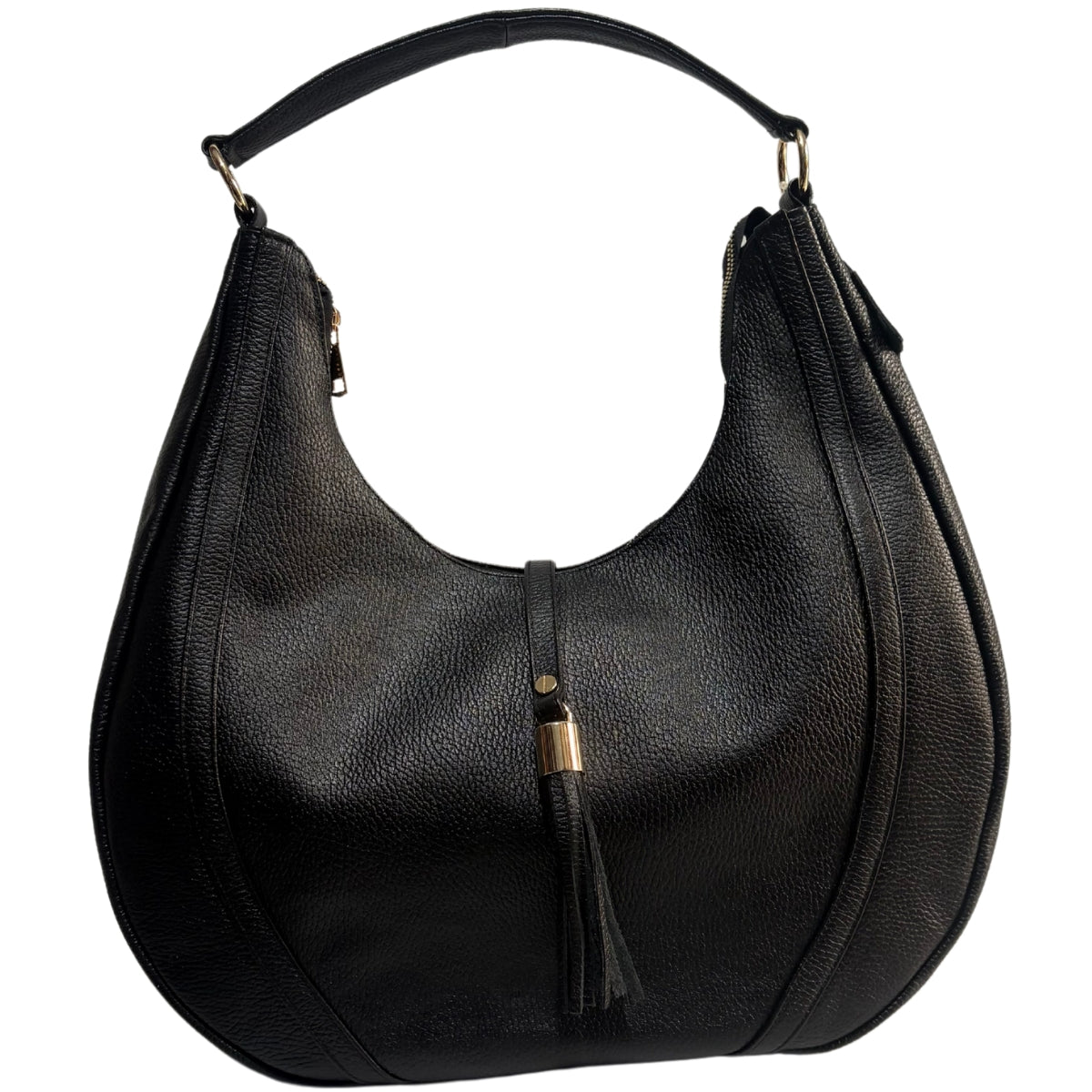 Bolso Grande De Piel Legitima Ternera Original Suave Negro Aitana — imagen 15