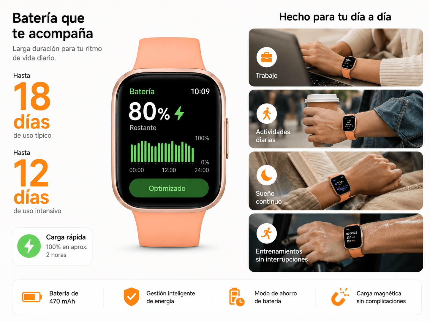 Smartwatch Xiaomi Redmi Watch 6 Active Naranja — imagen 6