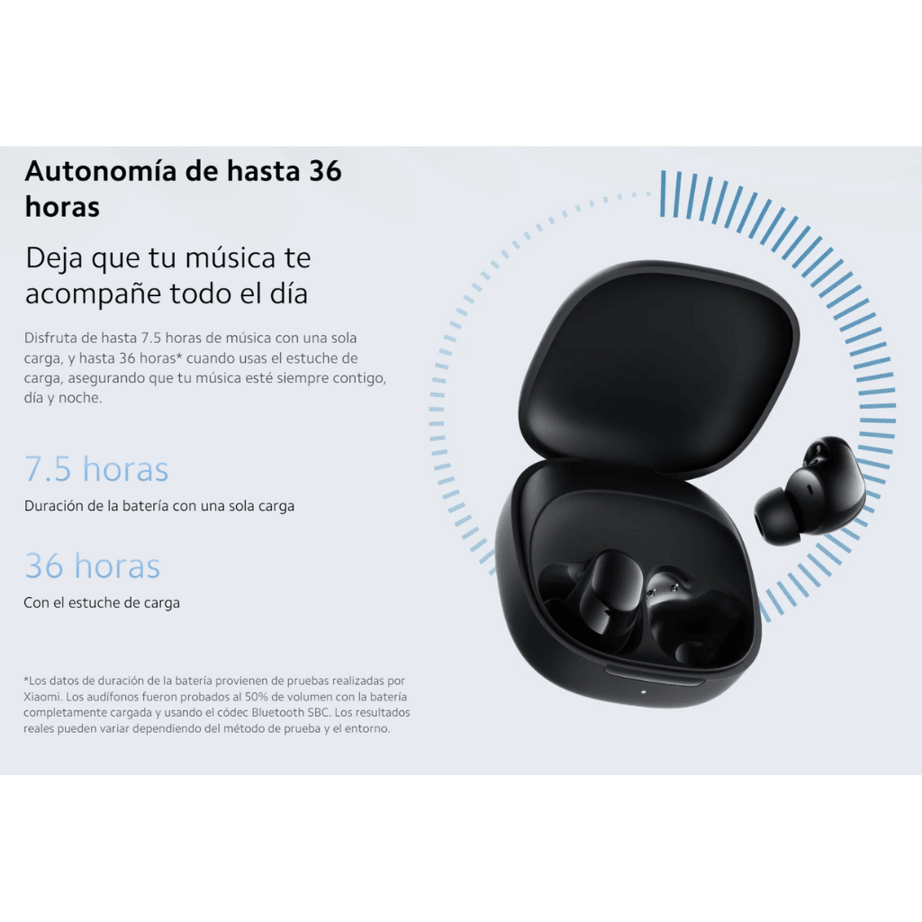 Audifonos Xiaomi redmi buds 6 play bluetooth 36 horas de autonomia, largo alcance Negro — imagen 5