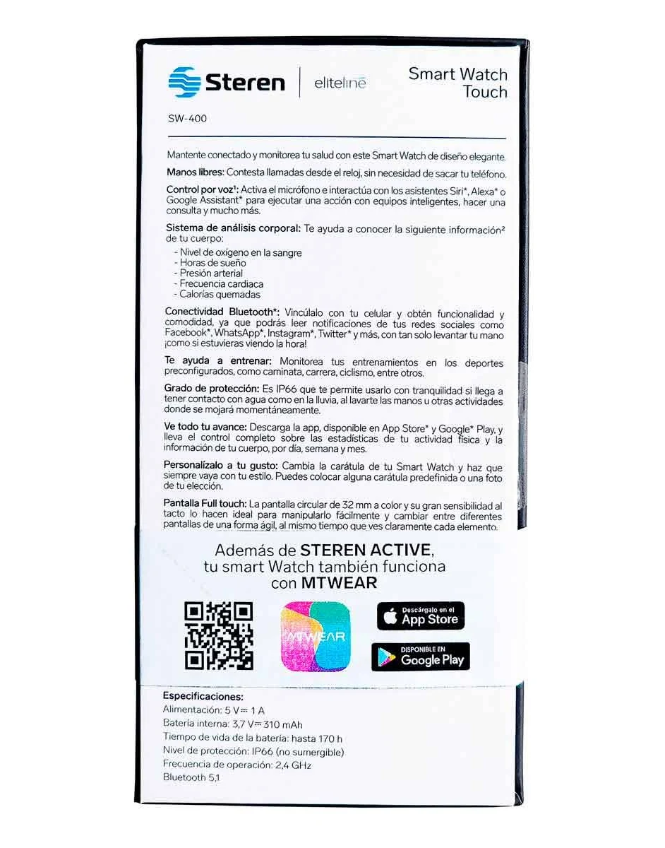Smartwatch Steren Bluetooth Touch SW-400 — imagen 4