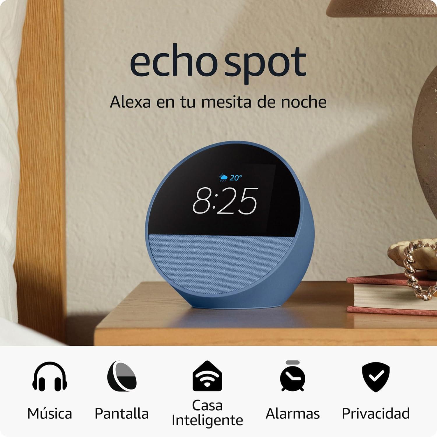 Amazon Echo Spot Azul Alexa Bocina Inteligente WiFi — imagen 3