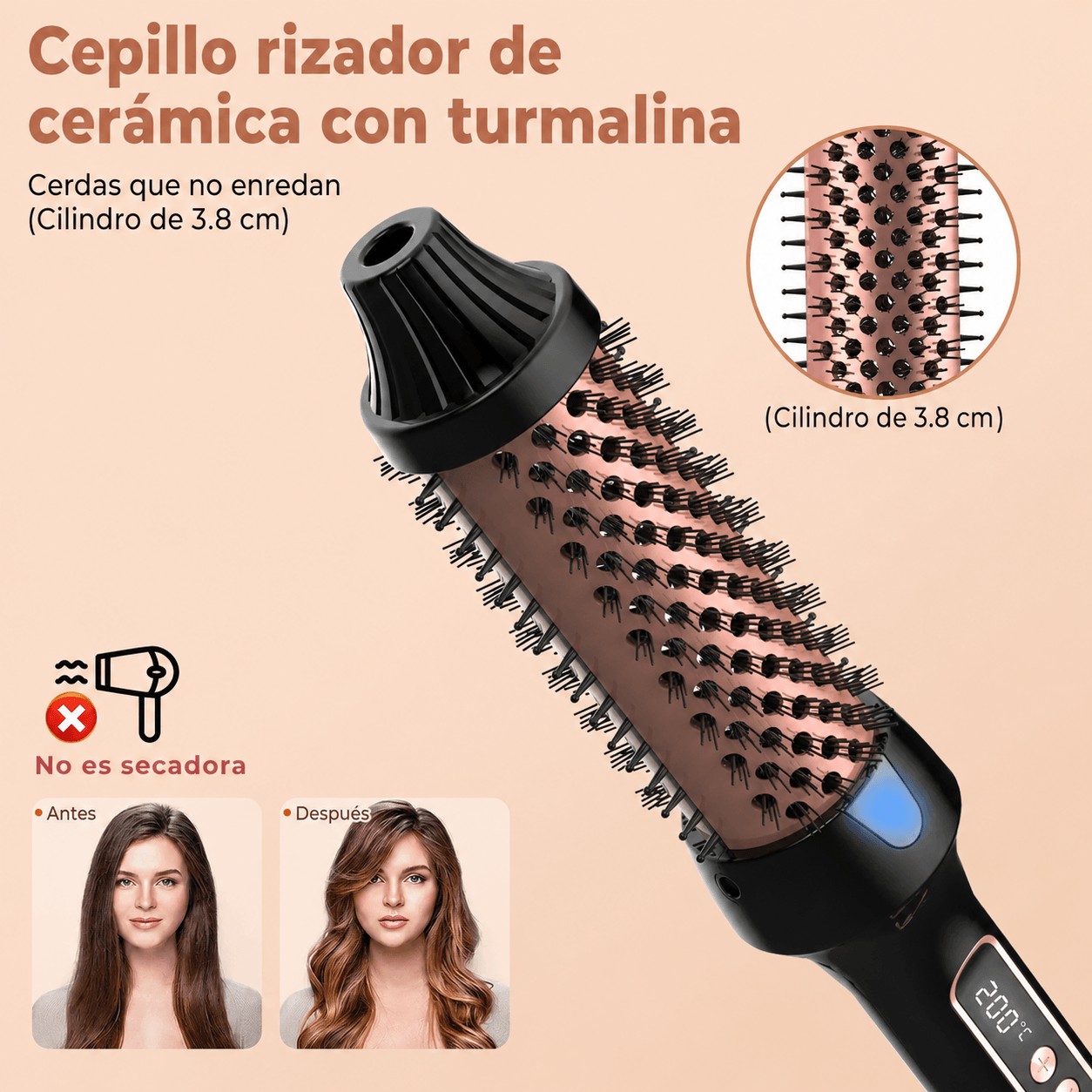 Alaciadora de Pelo Eléctrica con Placas de Calentamiento Rápido — imagen 2