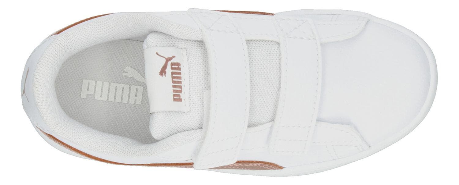 Tenis Niña Puma Rickie Classic V Casual Blanco Oro Rosado Infantil T17-22 — imagen 9