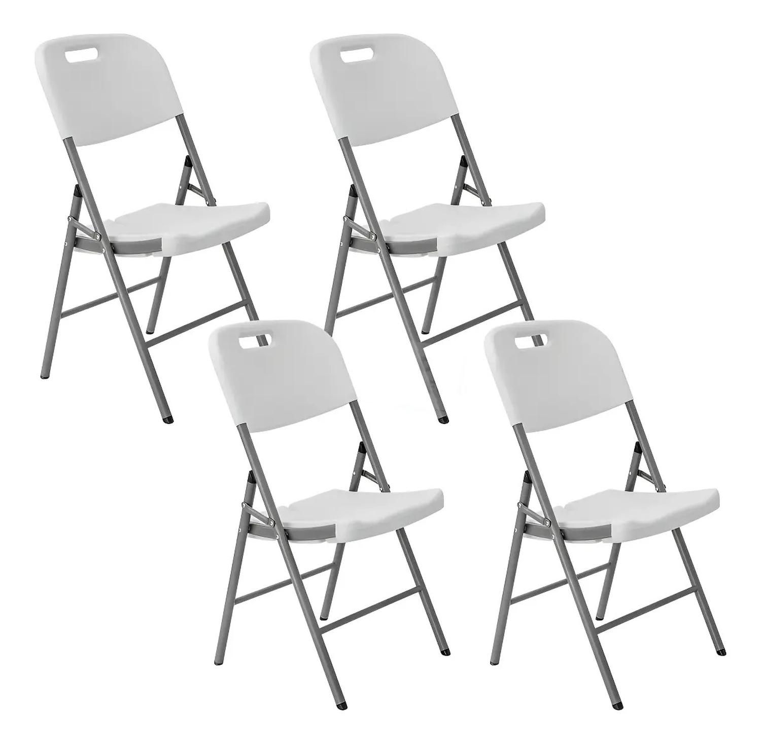 Silla Plegable Cuory HG-086 Blanca Plástico Reforzado Paquete de 4 — imagen 1