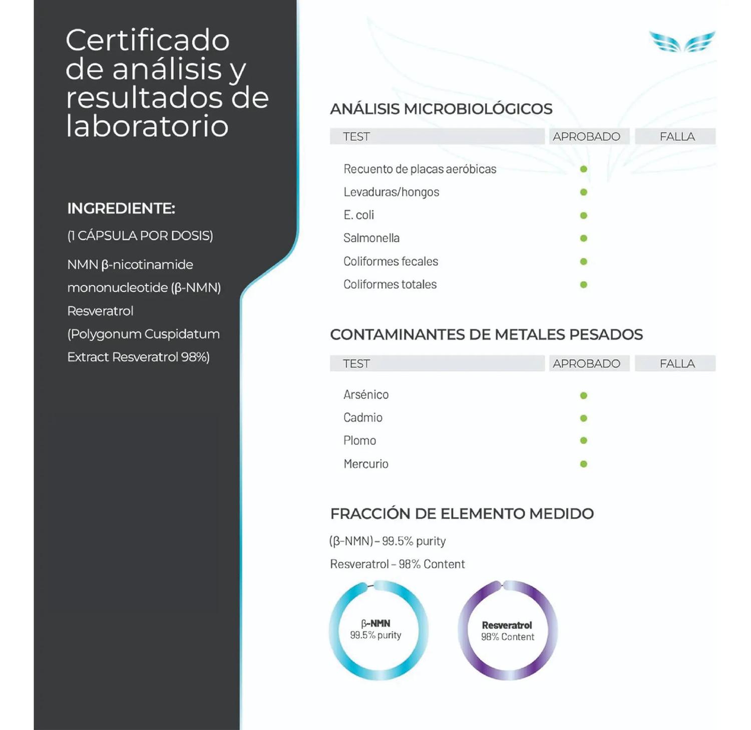Ultra Pure: NMN 99.5% + Resveratrol 98%, Precursor NAD+ y Longevidad Celular, 200 Cápsulas — imagen 5