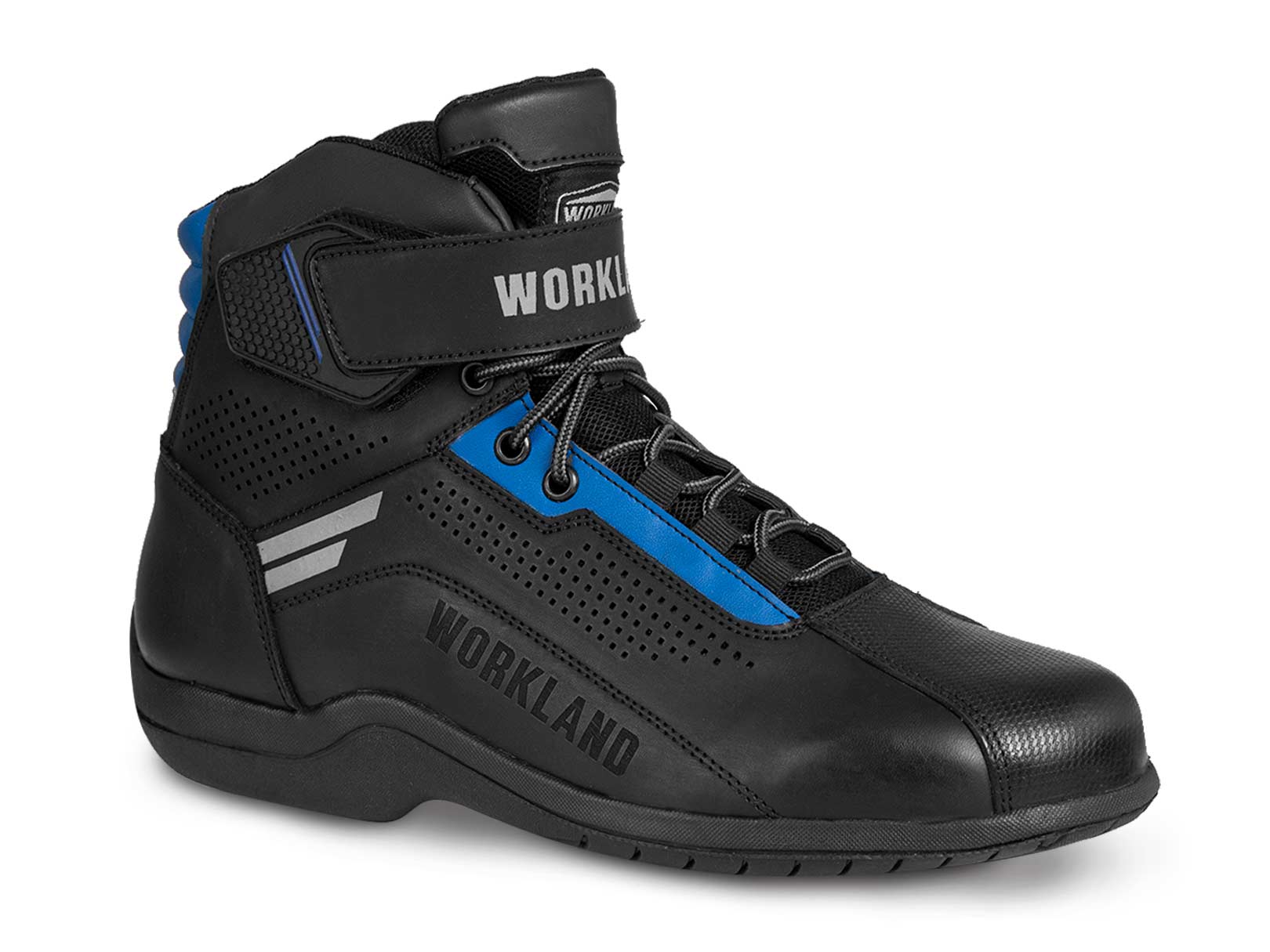 Botas hombre motociclista biker touring WKL 80017 Negro Azul — imagen 10