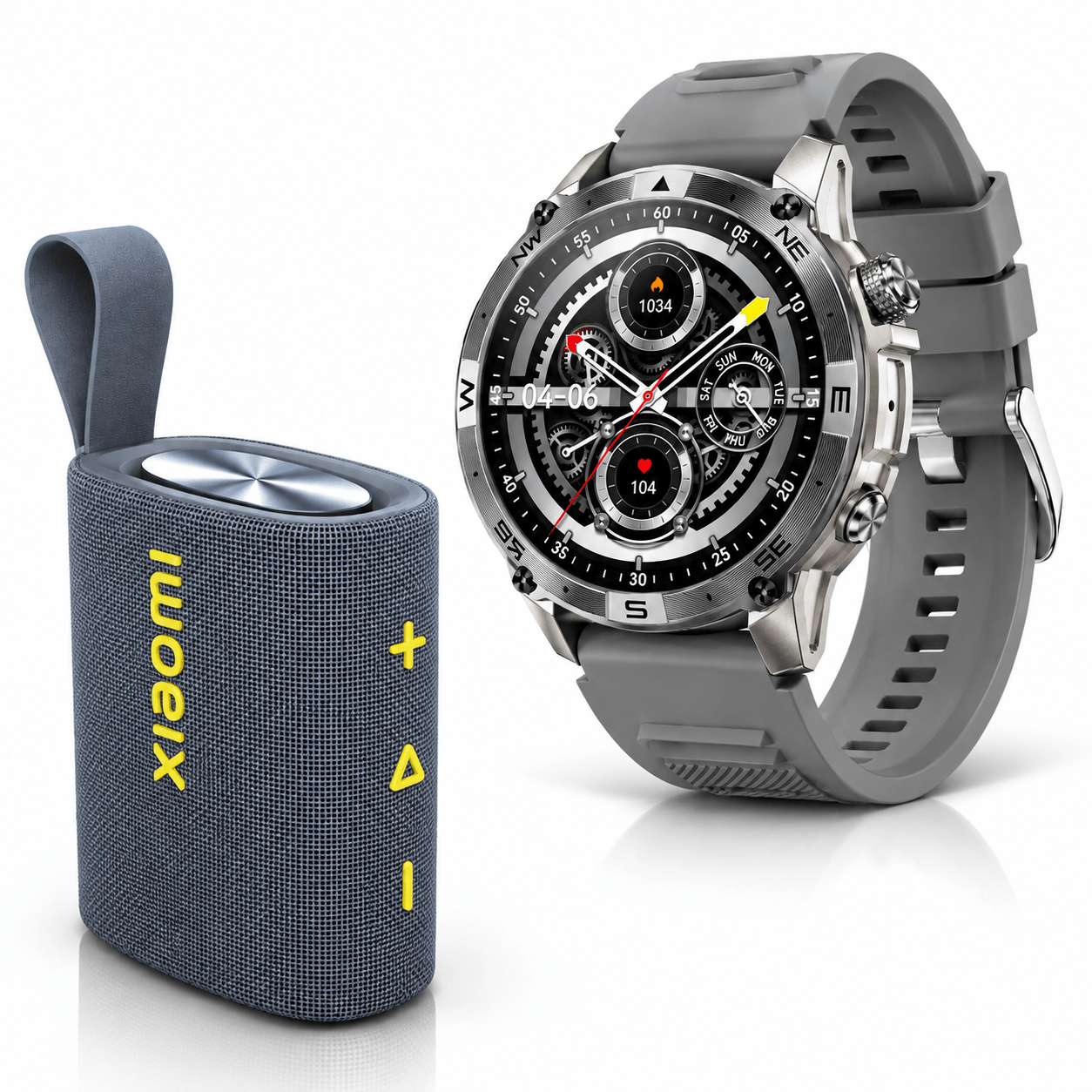 SMARTWACTH G-TIDE R6 PRO (GRIS) + BOCINA SOUND POCKET (AZUL) — imagen 2