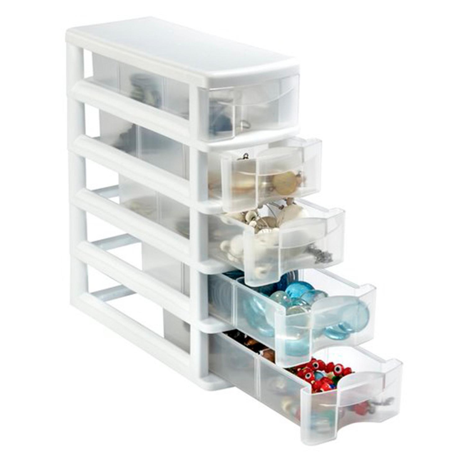 6 Mini Organizador Italhome 8105bl 5 Cajones 3 Divisores — imagen 6