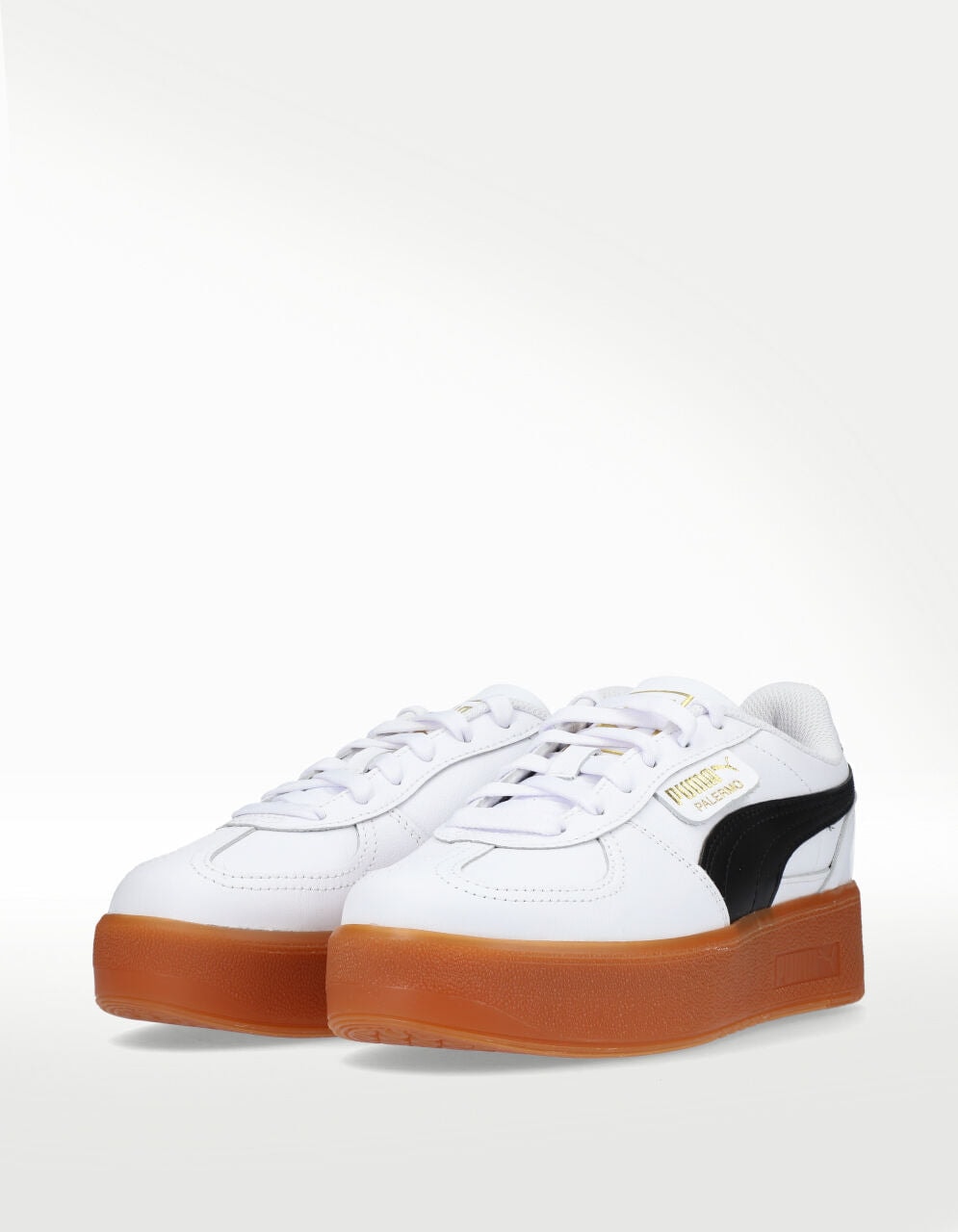 Tenis Puma Palermo Elevata LTH Blanco Negro - Mujer — imagen 2