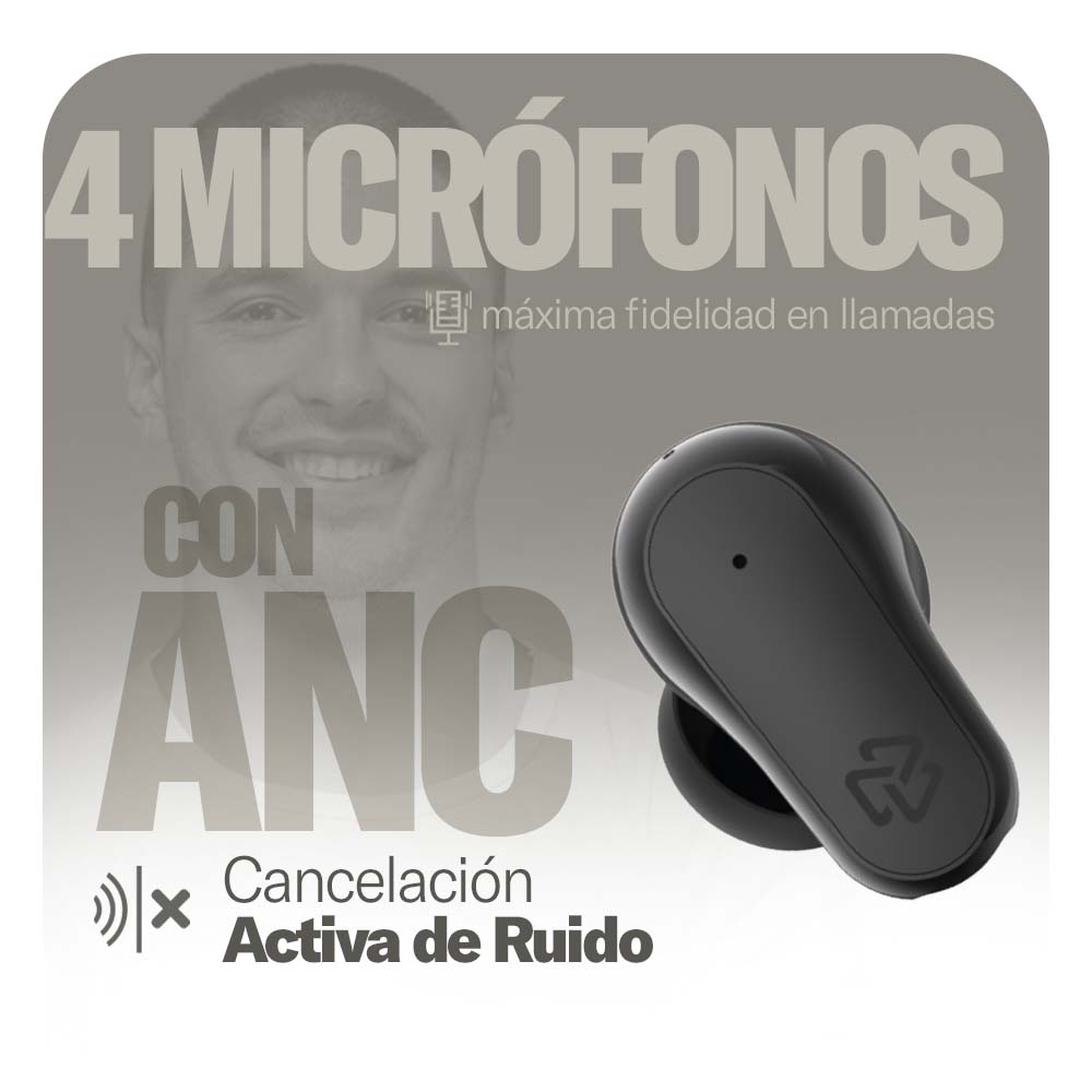 Audífonos Inalámbricos Tws One Plus STF 36hrs Uso ANC/ENC 4 Microfonos Proteccion IPX4 Negro — imagen 6