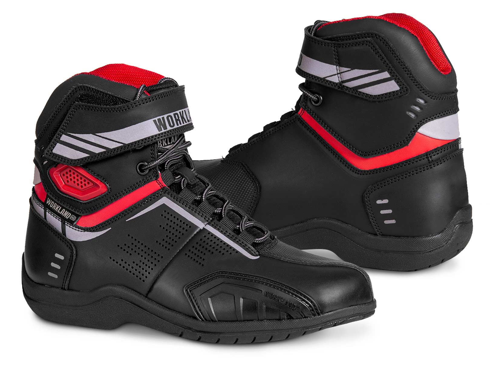 Bota Motociclista Hombre Moto Biker Wkl 80016 Negro Rojo — imagen 10