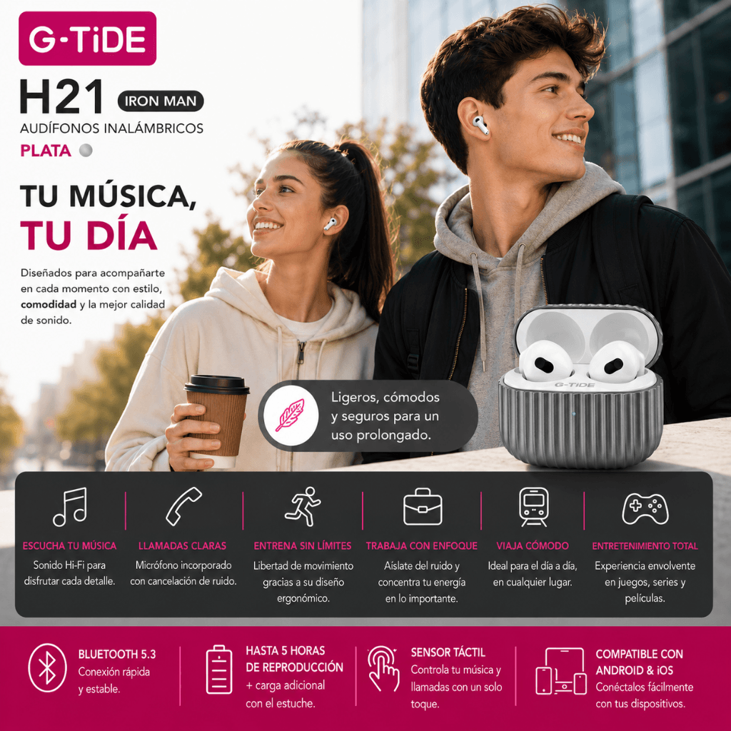 SMARTWATCH REDMI WATCH 5 ACTIVE (PLATA) + POWER BANK G-TIDE P1 10000Mha (BLANCO) + AUDIFONOS G-TIDE H21 (PLATA) — imagen 11