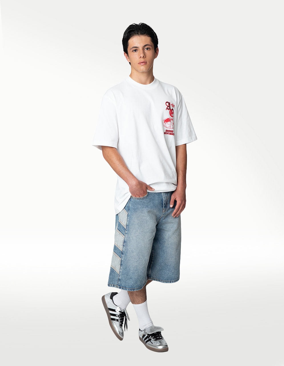 Playera Adidas GFX T Blanco - Hombre — imagen 5