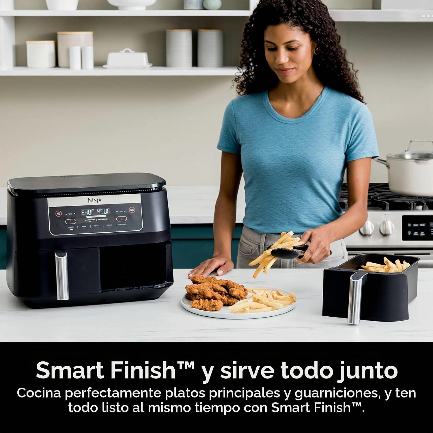 Freidora de Aire Doble Zona Ninja DZ090 Foodi 5 en 1 5.6 L Negra — imagen 2