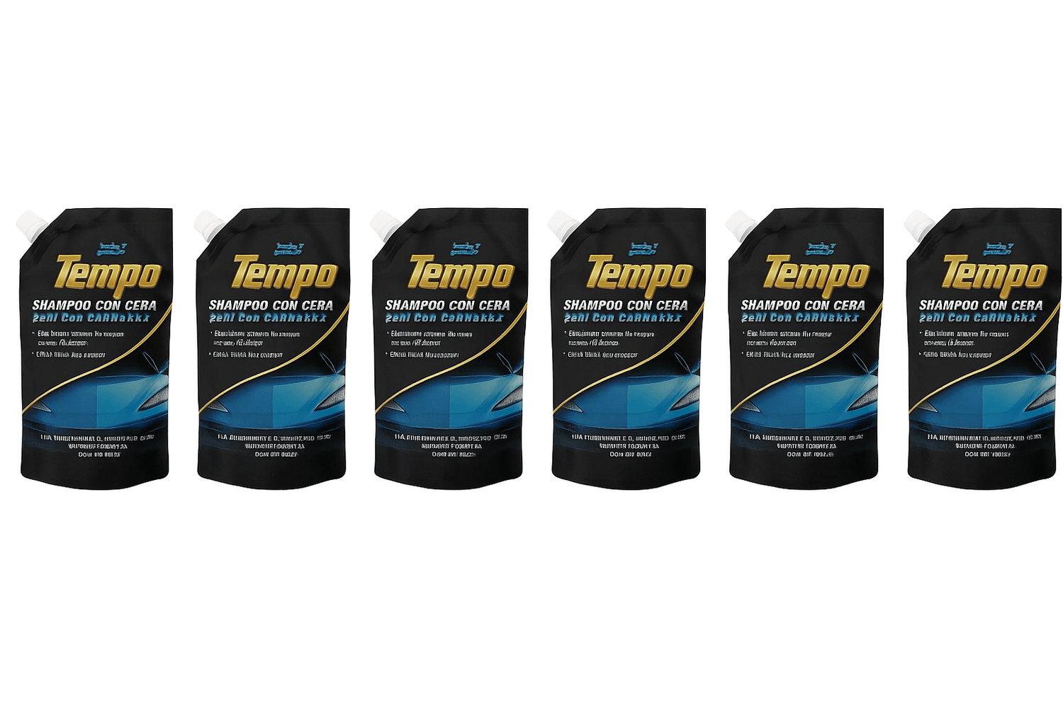 Combo de 6 Shampoo Para Coche Con Cera Tempo 500ml — imagen 1