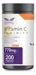 Infinity: Vitamina C + L-Glutatión, Zinc + Flavonoides, para Síntesis de Colágeno, 200 Cápsulas