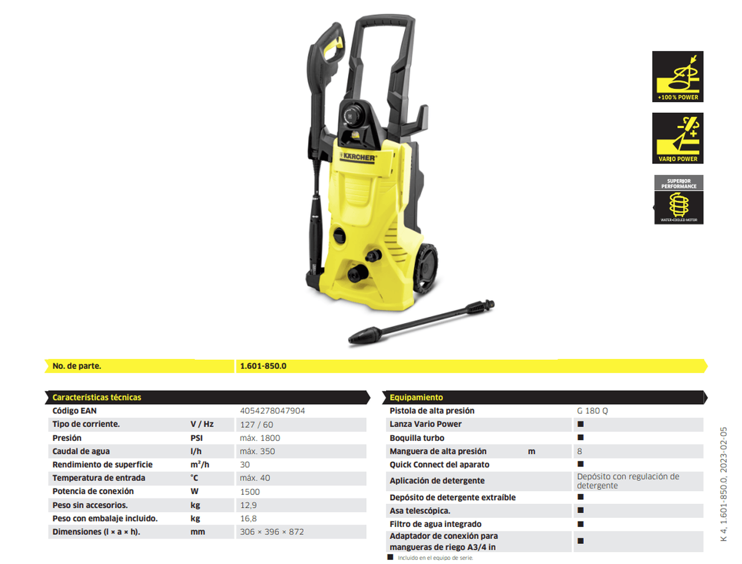 HIDROLAVADORA DE ALTA PRESION KARCHER K4MX 1800PSI — imagen 3