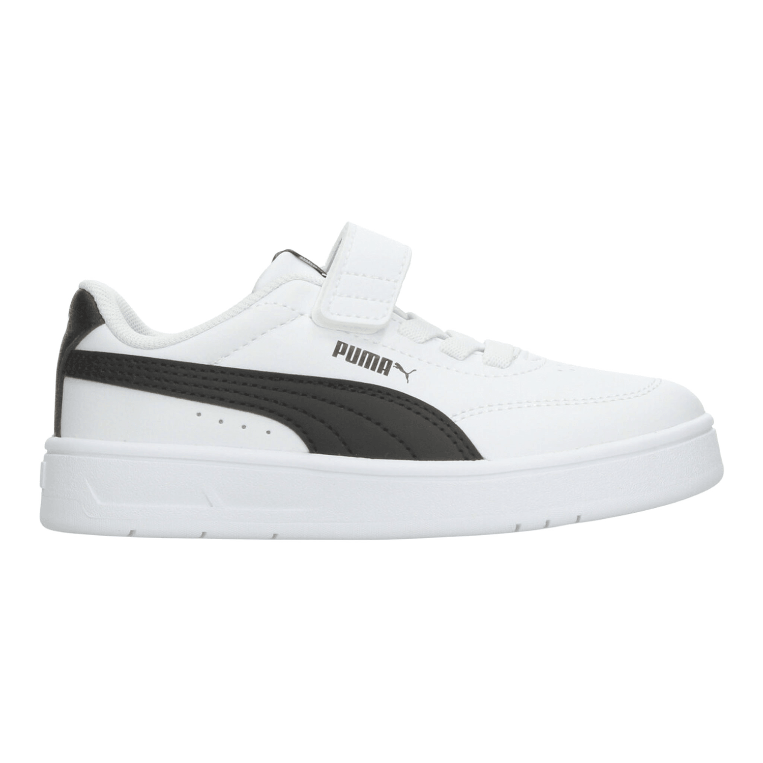 Tenis Puma Court Classic Clean Niño Negro Casual Infantil T16-22 — imagen 2