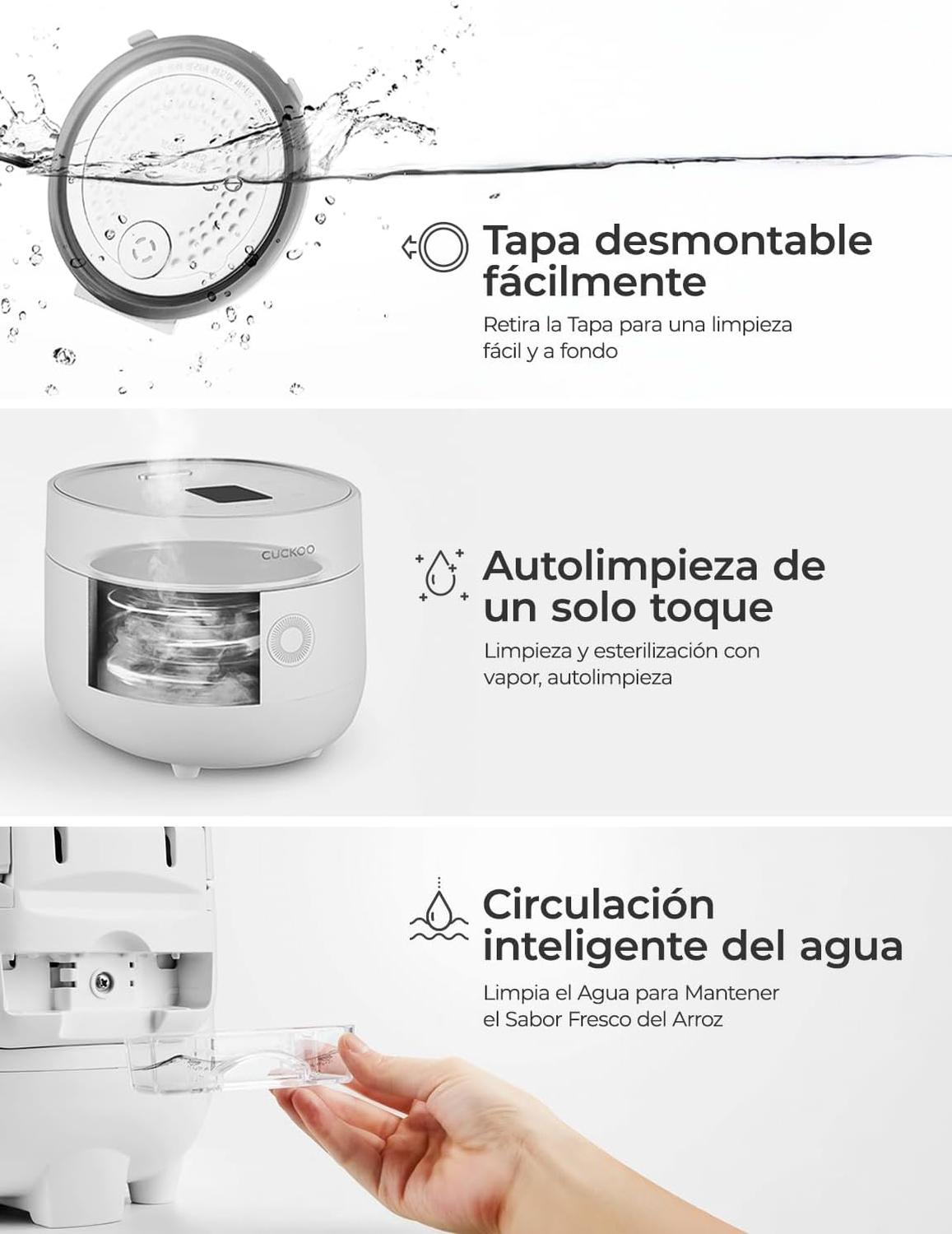 Arrocera Cuckoo 6 Tazas CR-0675FW Fuzzy Logic Blanca — imagen 7