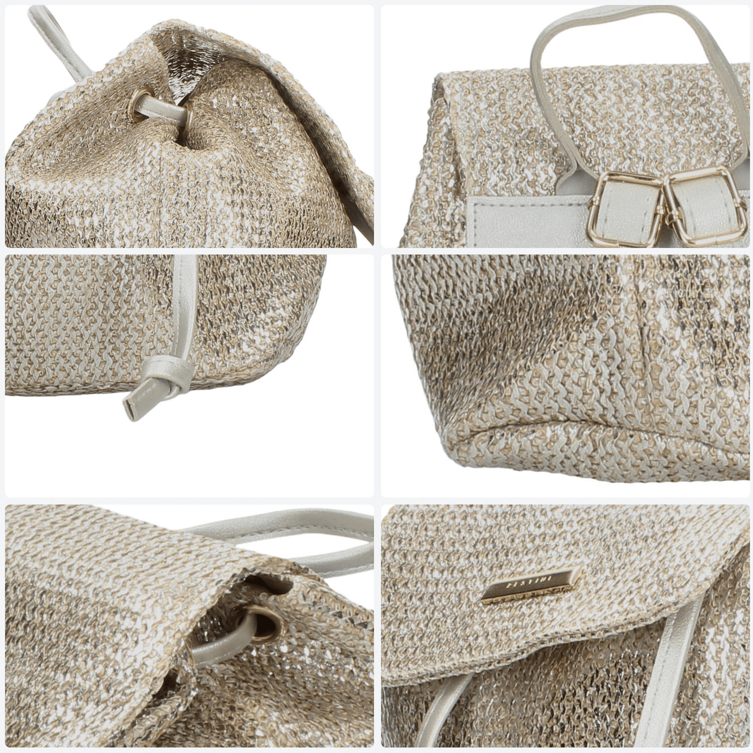 Mochila Dama Felianna Dorado Casual Mujer — imagen 5
