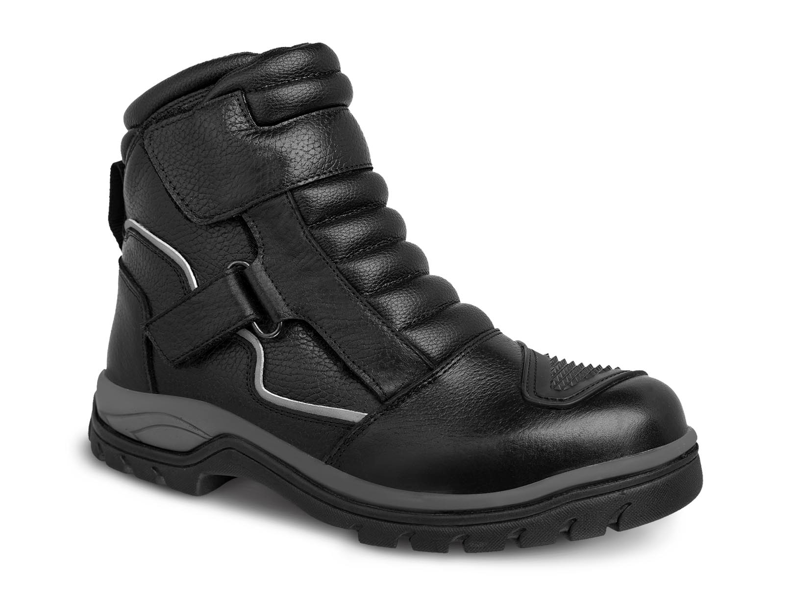 Botas hombre motociclista biker touring WKL 77423 Negro — imagen 6