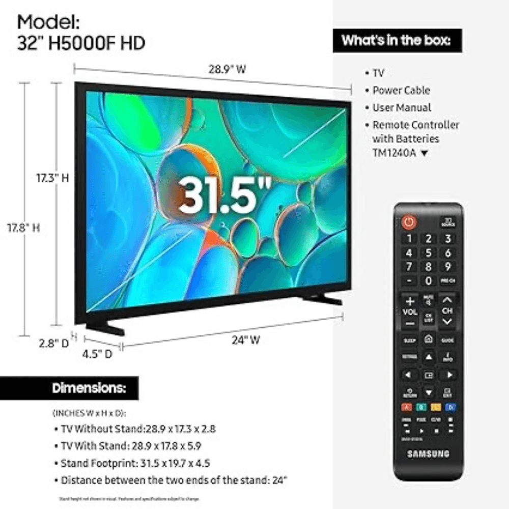 Pantalla Samsung 32" 32H5000FF - Negro — imagen 3