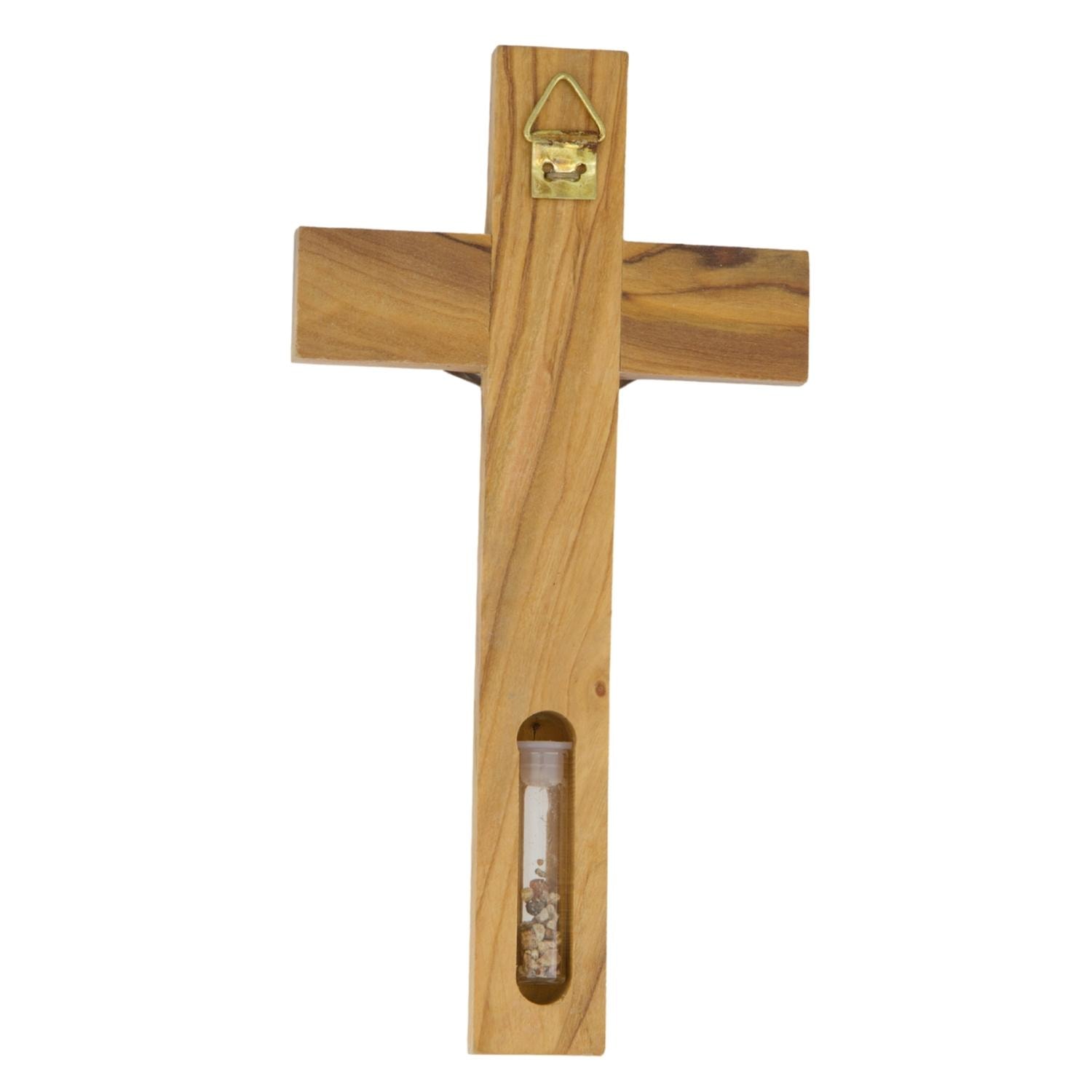 Cruz Madera Para Colgar Tierra de Tierra Santa Certificado — imagen 4