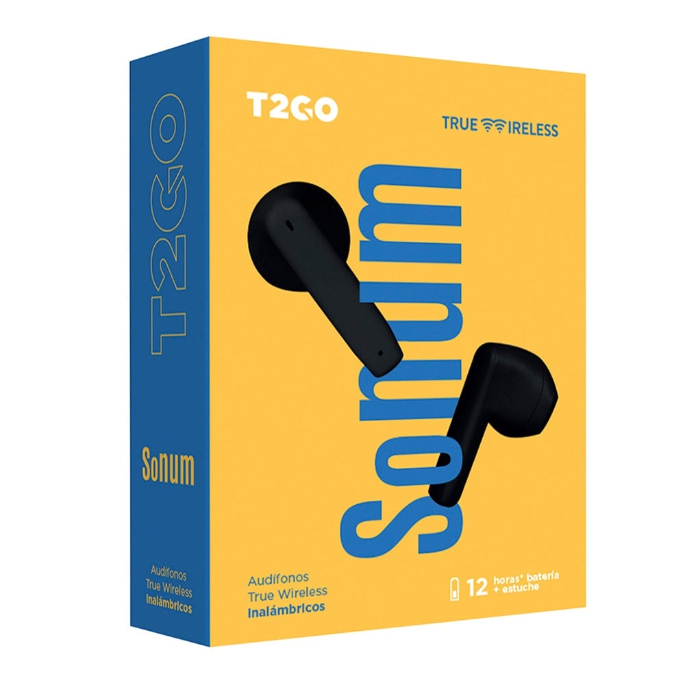 Audífonos Inalámbricos Tws Sonum T2GO 3hrs Uso Micrófono Negro — imagen 6
