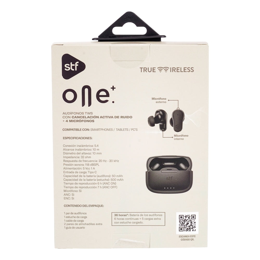 Audífonos Inalámbricos Tws One Plus STF 36hrs Uso ANC/ENC 4 Microfonos Proteccion IPX4 Negro — imagen 12