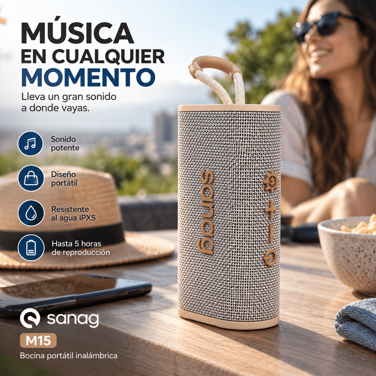 SMARTWATCH XIAOMI REDMI WATCH 6 ACTIVE (PLATA) + BOCINA SANAG M15 (BEIGE) + AUDIFONOS HH MORE T-55 (PLATA) — imagen 10