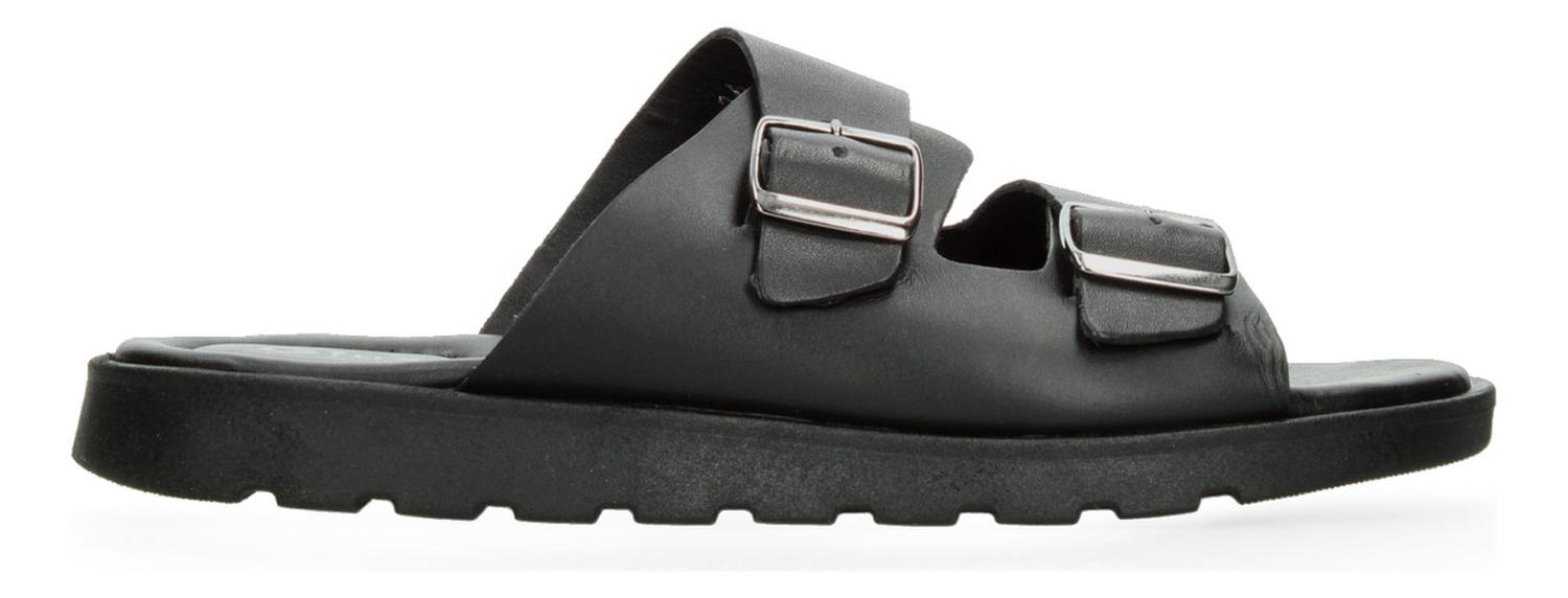 Sandalias Giusto Hombre Negro Hebilla Slides Casual Caballero — imagen 2