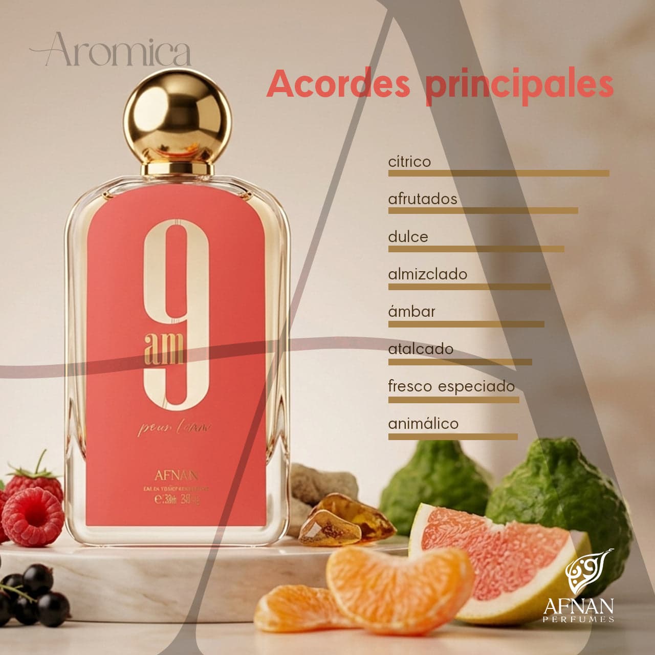 Perfume Arabe Afnan 9AM Femme Mujer EDP 100ml (Coral) — imagen 4