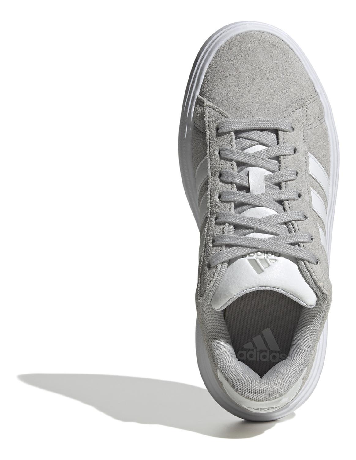 Tenis adidas Mujer Grand Court Plataforma Gris Con Blanco — imagen 9