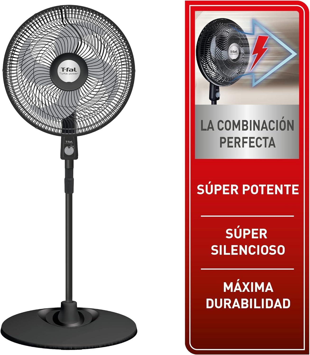 VENTILADOR PEDESTAL T-FAL VE2910X0 18 PUL PLASTICO 3 VEL — imagen 2