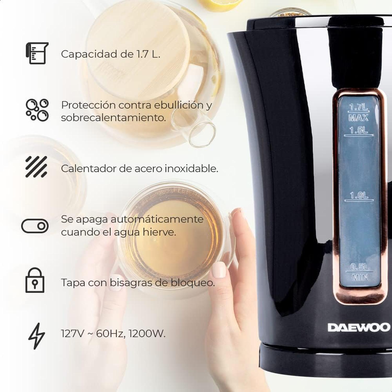 Hervidor Eléctrico De Agua Jarra Inalámbrica 1.7 L Daewoo — imagen 8