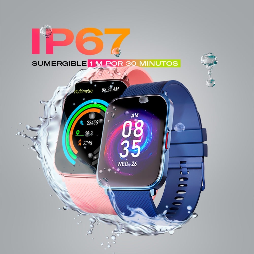 Smartwatch Reloj Kronos Optimum STF Pantalla 1.85"Resistencia al agua IP67 Rosa — imagen 9