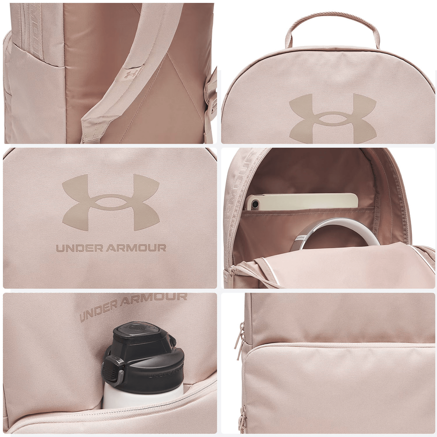 Mochila Under Armour Essential Dama Para Laptop Rosa Mujer 18L — imagen 4