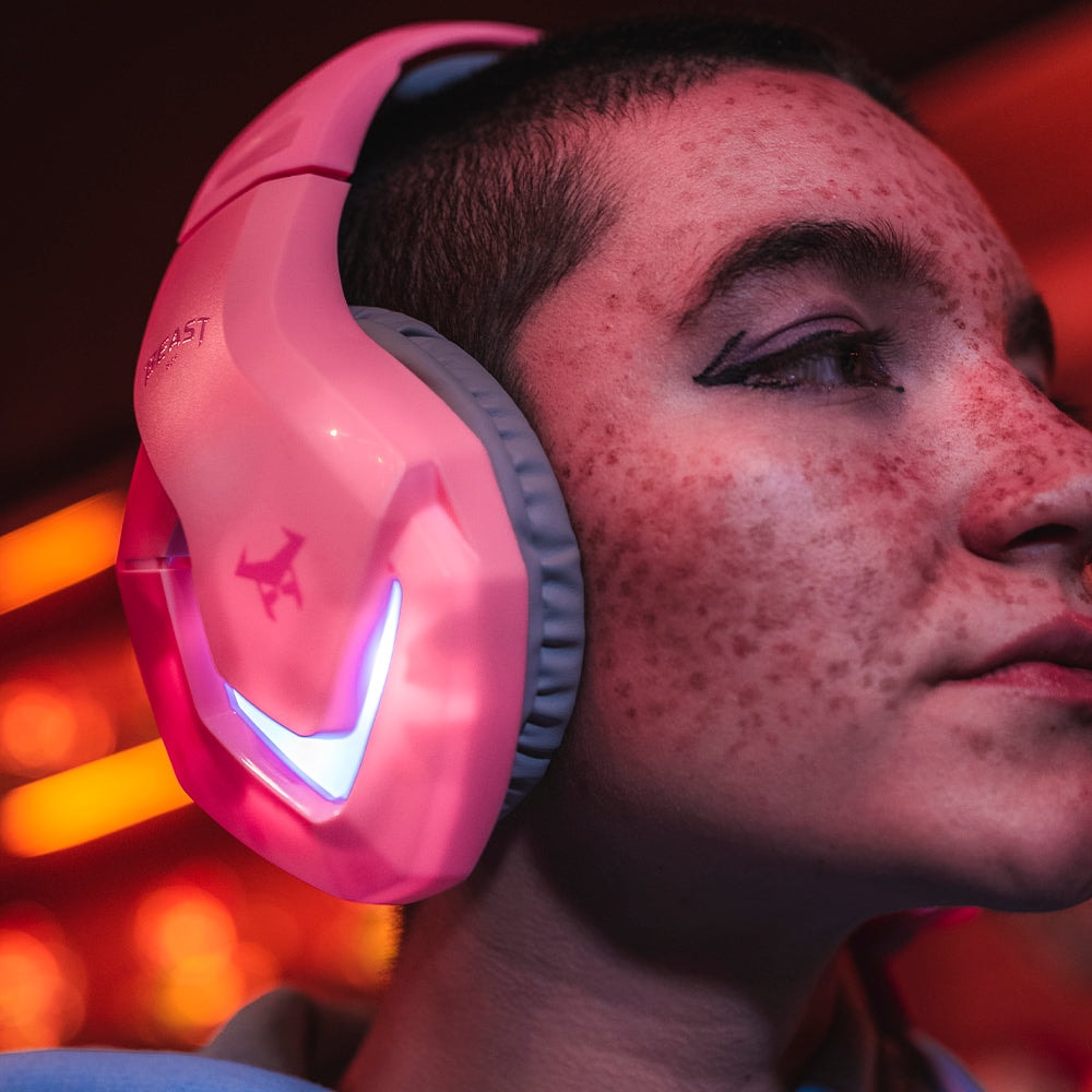 Audífonos alámbricos Gamer On-ear STF Beast Muspell Tournament: Hi-Fi, 3.5 mm, Rosa — imagen 13