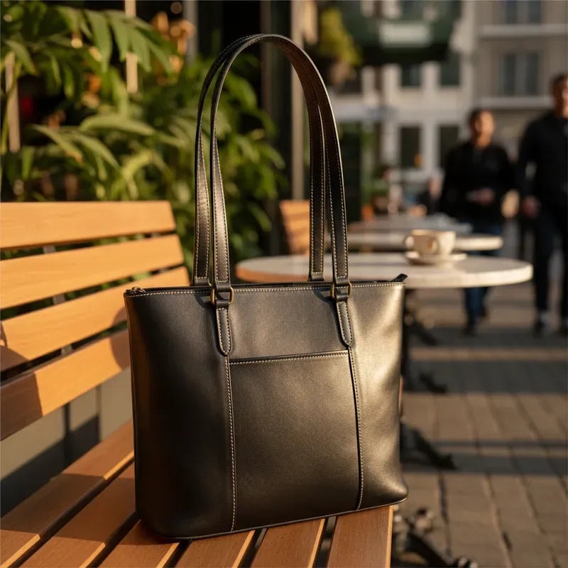 Bolsa Tote Flex De Cuero Mujer Con Cierre — imagen 2