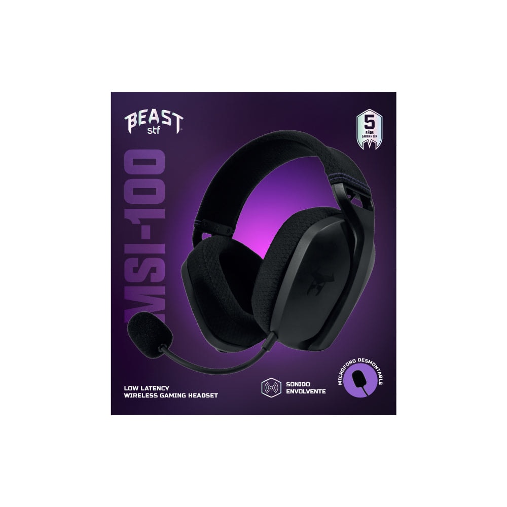 Audífonos Gamer Inalámbricos On ear STF Beast MSI-100: Micrófono removible, 15 hrs uso, Low Latency — imagen 14