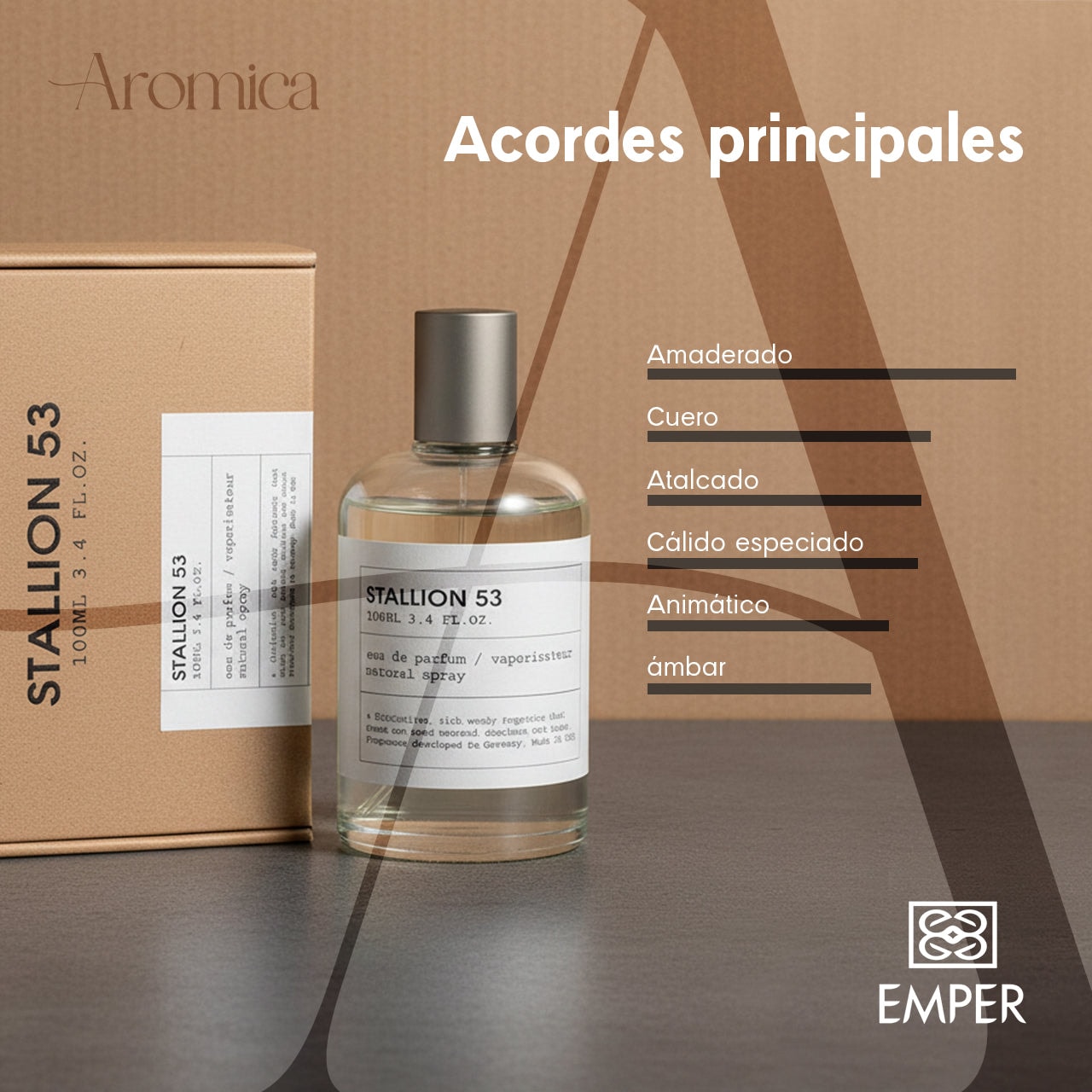 Perfume Arabe Emper Stallion 53 para Hombre100ml — imagen 4