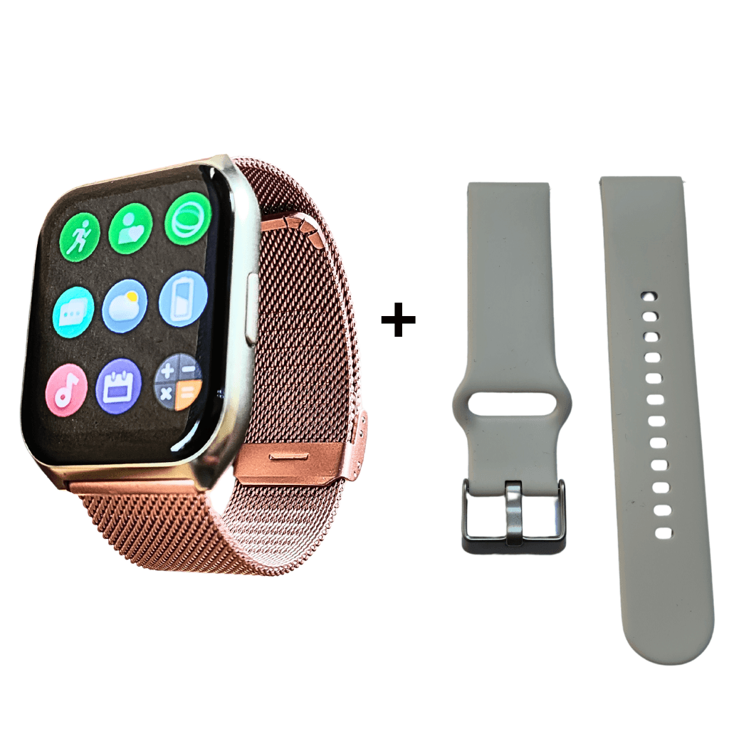 Filwans Gts Mini Smartwatch Notifica Apps con 2 Correas Metal rosa y silicona — imagen 9